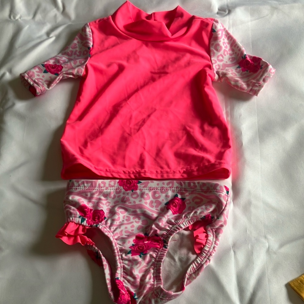 1989 Place Pink Rashguard Swim Set